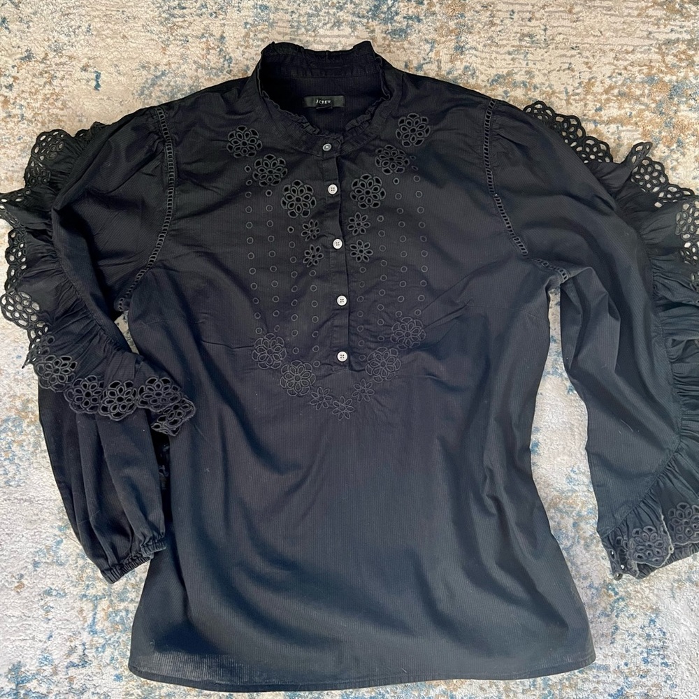 J Crew ruffled blouse sz M